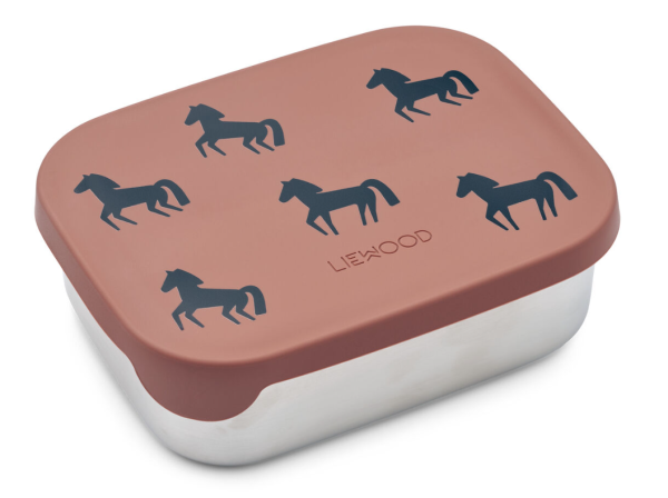 Liewood Lunchbox Arthur, Horses/Dark Rosetta