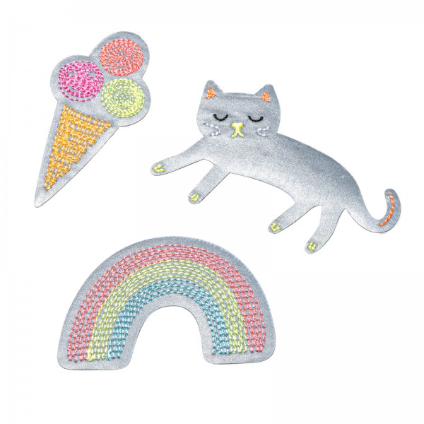 Reflektor-Sticker Rainbow, Cat, Ice – zum Kleben