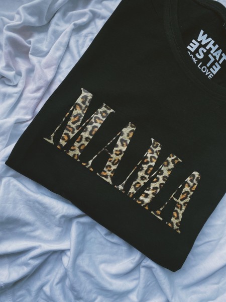 whatelse MAMA T-Shirt, Black/Leopard